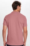 Erkek Slim Fit Dar Kesim Premium Seri %100 Pamuk Yumuşak Dokulu Merserize Pembe Polo Yaka Tişört 