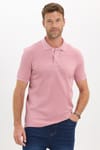 Erkek Slim Fit Dar Kesim Premium Seri %100 Pamuk Yumuşak Dokulu Merserize Pembe Polo Yaka Tişört 