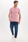Erkek Slim Fit Dar Kesim Premium Seri %100 Pamuk Yumuşak Dokulu Merserize Pembe Polo Yaka Tişört 