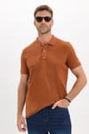 Erkek Slim Fit Dar Kesim Premium Seri %100 Pamuk Yumuşak Dokulu Merserize Kahverengi Polo Yaka Tişört 