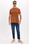 Erkek Slim Fit Dar Kesim Premium Seri %100 Pamuk Yumuşak Dokulu Merserize Kahverengi Polo Yaka Tişört 