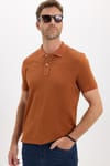 Erkek Slim Fit Dar Kesim Premium Seri %100 Pamuk Yumuşak Dokulu Merserize Kahverengi Polo Yaka Tişört 