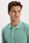 Erkek Slim Fit Dar Kesim Premium Seri %100 Pamuk Yumuşak Dokulu Merserize Yeşil Polo Yaka Tişört 