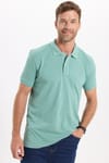 Erkek Slim Fit Dar Kesim Premium Seri %100 Pamuk Yumuşak Dokulu Merserize Yeşil Polo Yaka Tişört 