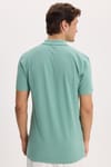 Erkek Slim Fit Dar Kesim Premium Seri %100 Pamuk Yumuşak Dokulu Merserize Yeşil Polo Yaka Tişört 