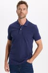 Erkek Slim Fit Dar Kesim Premium Seri %100 Pamuk Yumuşak Dokulu Merserize Lacivert Polo Yaka Tişört 