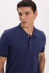 Erkek Slim Fit Dar Kesim Premium Seri %100 Pamuk Yumuşak Dokulu Merserize Lacivert Polo Yaka Tişört 