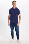 Erkek Slim Fit Dar Kesim Premium Seri %100 Pamuk Yumuşak Dokulu Merserize Lacivert Polo Yaka Tişört 