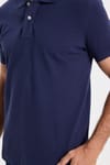 Erkek Slim Fit Dar Kesim Premium Seri %100 Pamuk Yumuşak Dokulu Merserize Lacivert Polo Yaka Tişört 