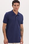 Erkek Slim Fit Dar Kesim Premium Seri %100 Pamuk Yumuşak Dokulu Merserize Lacivert Polo Yaka Tişört 