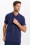 Erkek Slim Fit Dar Kesim Premium Seri %100 Pamuk Yumuşak Dokulu Merserize Lacivert Polo Yaka Tişört 