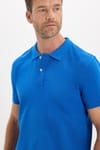 Erkek Slim Fit Dar Kesim Premium Seri %100 Pamuk Yumuşak Dokulu Merserize Lacivert Polo Yaka Tişört 