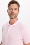 Erkek Slim Fit Dar Kesim Premium Seri %100 Pamuk Yumuşak Dokulu Merserize Pembe Polo Yaka Tişört 