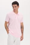 Erkek Slim Fit Dar Kesim Premium Seri %100 Pamuk Yumuşak Dokulu Merserize Pembe Polo Yaka Tişört 