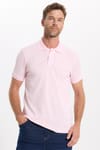 Erkek Slim Fit Dar Kesim Premium Seri %100 Pamuk Yumuşak Dokulu Merserize Pembe Polo Yaka Tişört 
