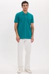 Erkek Slim Fit Dar Kesim Premium Seri %100 Pamuk Yumuşak Dokulu Merserize Yeşil Polo Yaka Tişört 