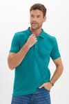 Erkek Slim Fit Dar Kesim Premium Seri %100 Pamuk Yumuşak Dokulu Merserize Yeşil Polo Yaka Tişört 