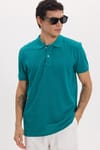 Erkek Slim Fit Dar Kesim Premium Seri %100 Pamuk Yumuşak Dokulu Merserize Yeşil Polo Yaka Tişört 