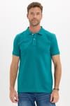 Erkek Slim Fit Dar Kesim Premium Seri %100 Pamuk Yumuşak Dokulu Merserize Yeşil Polo Yaka Tişört 