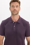 Erkek Slim Fit Dar Kesim Premium Seri %100 Pamuk Yumuşak Dokulu Merserize Mor Polo Yaka Tişört 