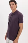 Erkek Slim Fit Dar Kesim Premium Seri %100 Pamuk Yumuşak Dokulu Merserize Mor Polo Yaka Tişört 