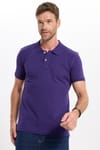Erkek Slim Fit Dar Kesim Premium Seri %100 Pamuk Yumuşak Dokulu Merserize Mor Polo Yaka Tişört 