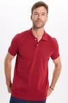 Erkek Slim Fit Dar Kesim Premium Seri %100 Pamuk Yumuşak Dokulu Merserize Bordo Polo Yaka Tişört 