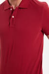 Erkek Slim Fit Dar Kesim Premium Seri %100 Pamuk Yumuşak Dokulu Merserize Bordo Polo Yaka Tişört 