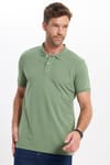 Erkek Slim Fit Dar Kesim Premium Seri %100 Pamuk Yumuşak Dokulu Merserize Yeşil Polo Yaka Tişört 
