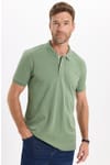 Erkek Slim Fit Dar Kesim Premium Seri %100 Pamuk Yumuşak Dokulu Merserize Yeşil Polo Yaka Tişört 
