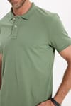 Erkek Slim Fit Dar Kesim Premium Seri %100 Pamuk Yumuşak Dokulu Merserize Yeşil Polo Yaka Tişört 