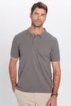 Erkek Slim Fit Dar Kesim Premium Seri %100 Pamuk Yumuşak Dokulu Merserize Gri Polo Yaka Tişört 