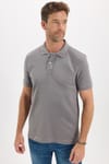 Erkek Slim Fit Dar Kesim Premium Seri %100 Pamuk Yumuşak Dokulu Merserize Gri Polo Yaka Tişört 