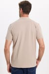 Erkek Slim Fit Dar Kesim Premium Seri %100 Pamuk Yumuşak Dokulu Merserize Bej Polo Yaka Tişört 