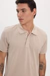 Erkek Slim Fit Dar Kesim Premium Seri %100 Pamuk Yumuşak Dokulu Merserize Bej Polo Yaka Tişört 