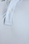 Erkek Slim Fit Dar Kesim Premium Seri %100 Pamuk Yumuşak Dokulu Merserize Açık Mavi Polo Yaka Tişört 