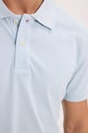 Erkek Slim Fit Dar Kesim Premium Seri %100 Pamuk Yumuşak Dokulu Merserize Açık Mavi Polo Yaka Tişört 