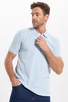 Erkek Slim Fit Dar Kesim Premium Seri %100 Pamuk Yumuşak Dokulu Merserize Açık Mavi Polo Yaka Tişört 