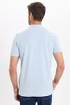Erkek Slim Fit Dar Kesim Premium Seri %100 Pamuk Yumuşak Dokulu Merserize Açık Mavi Polo Yaka Tişört 