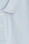 Erkek Slim Fit Dar Kesim %100 Mısır Pamuğu Yumuşak Dokulu Açık Mavi Polo Yaka Erkek Tişört 