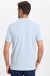 Erkek Slim Fit Dar Kesim Premium Seri %100 Pamuk Yumuşak Dokulu Merserize Açık Mavi Polo Yaka Tişört 