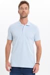 Erkek Slim Fit Dar Kesim Premium Seri %100 Pamuk Yumuşak Dokulu Merserize Açık Mavi Polo Yaka Tişört 