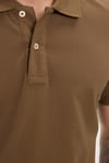 Erkek Slim Fit Dar Kesim Premium Seri %100 Pamuk Yumuşak Dokulu Merserize Kahverengi Polo Yaka Tişört 