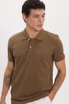 Erkek Slim Fit Dar Kesim Premium Seri %100 Pamuk Yumuşak Dokulu Merserize Kahverengi Polo Yaka Tişört 
