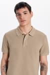 Erkek Slim Fit Dar Kesim Premium Seri %100 Pamuk Yumuşak Dokulu Merserize Bej Polo Yaka Tişört 