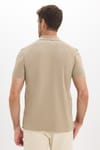 Erkek Slim Fit Dar Kesim Premium Seri %100 Pamuk Yumuşak Dokulu Merserize Bej Polo Yaka Tişört 