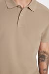 Erkek Slim Fit Dar Kesim Premium Seri %100 Pamuk Yumuşak Dokulu Merserize Bej Polo Yaka Tişört 
