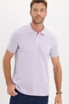 Erkek Slim Fit Dar Kesim Premium Seri %100 Pamuk Yumuşak Dokulu Merserize Lila Polo Yaka Tişört 