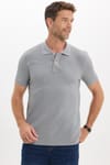 Erkek Slim Fit Dar Kesim Premium Seri %100 Pamuk Yumuşak Dokulu Merserize Gri Polo Yaka Tişört 