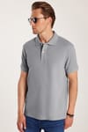 Erkek Slim Fit Dar Kesim Premium Seri %100 Pamuk Yumuşak Dokulu Merserize Gri Polo Yaka Tişört 